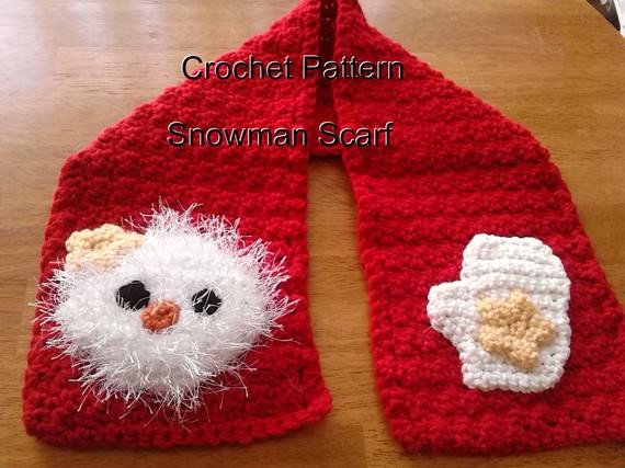 Crochet Pattern Snowman Scarf