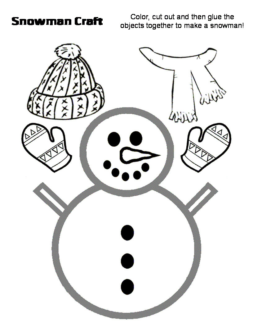 Preschool Crafts for Kids Snowman with Hat and Scarf Craft