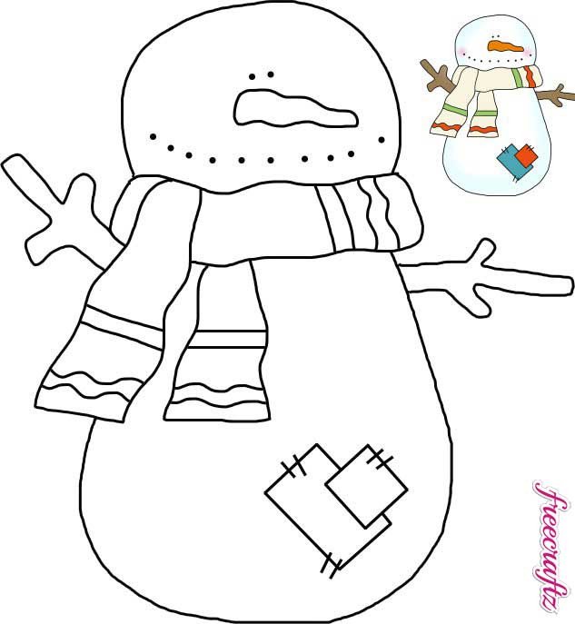 Snowman Template with a Scarf and Patches FreeCraftz