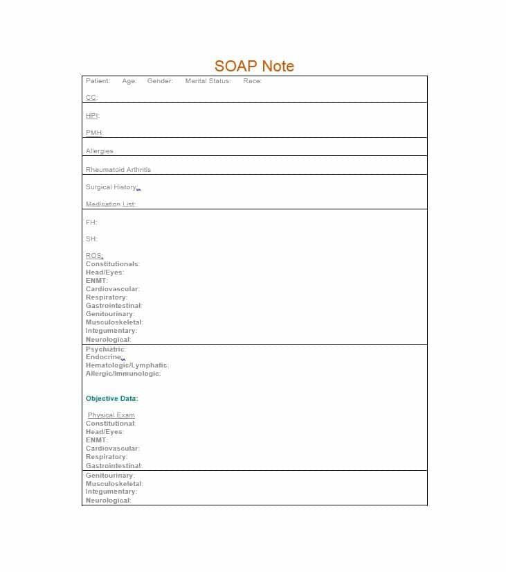 40 Fantastic SOAP Note Examples & Templates Template Lab