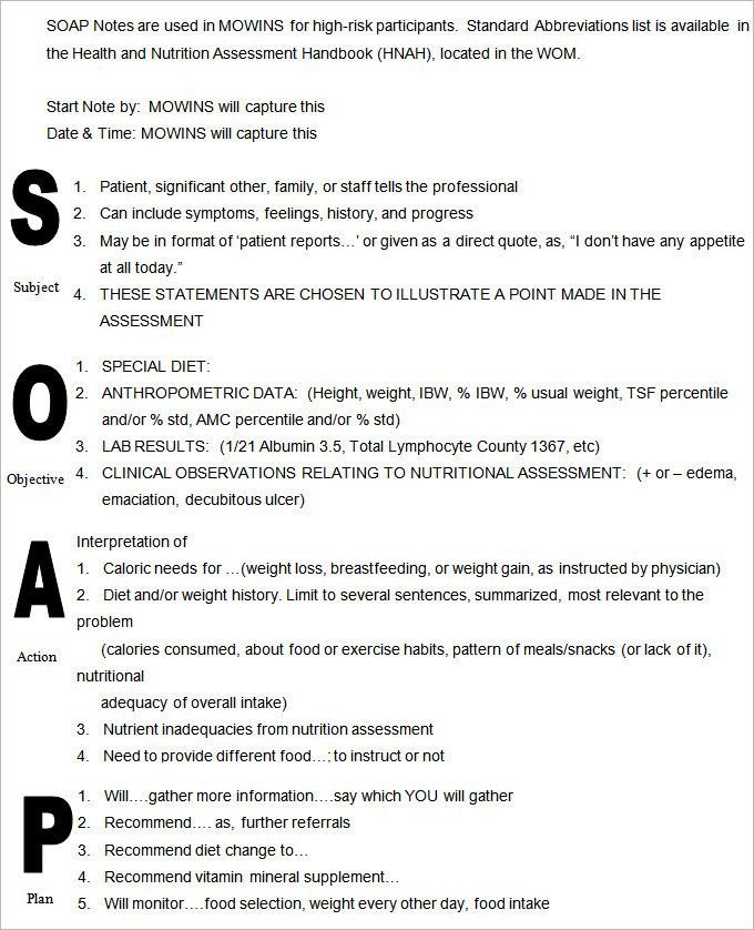 Medical Soap Note Template