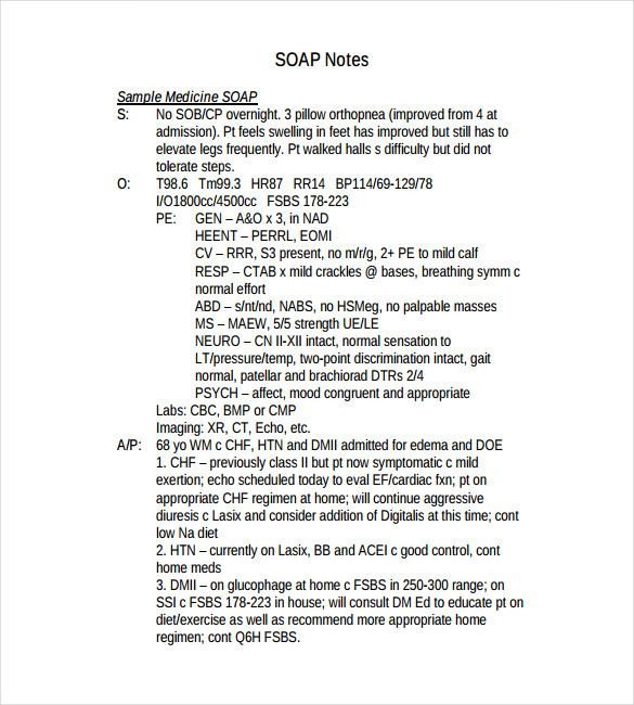 Soap Note Template – 9 Free Word PDF Format Download