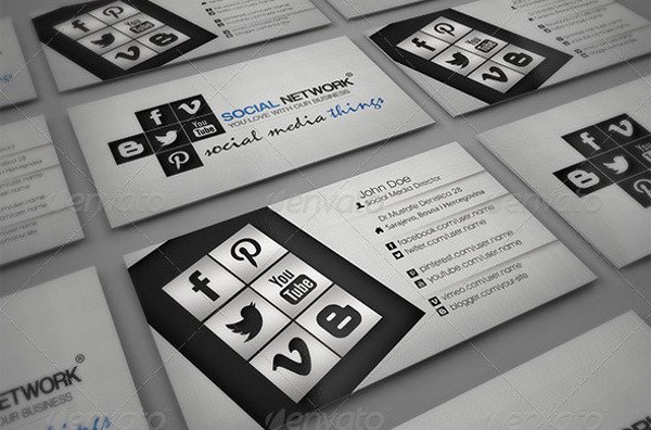 13 Social Media Business Card Templates PSD Word AI
