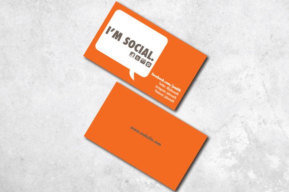 I m Social Business Card Business Card Templates on