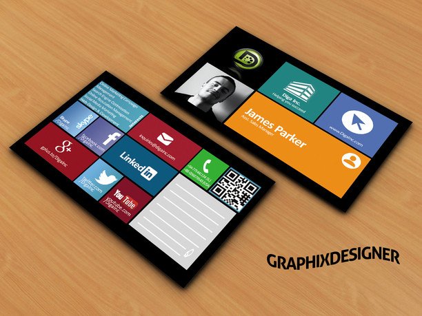 Social Media Business Cards Samples and Design Ideas