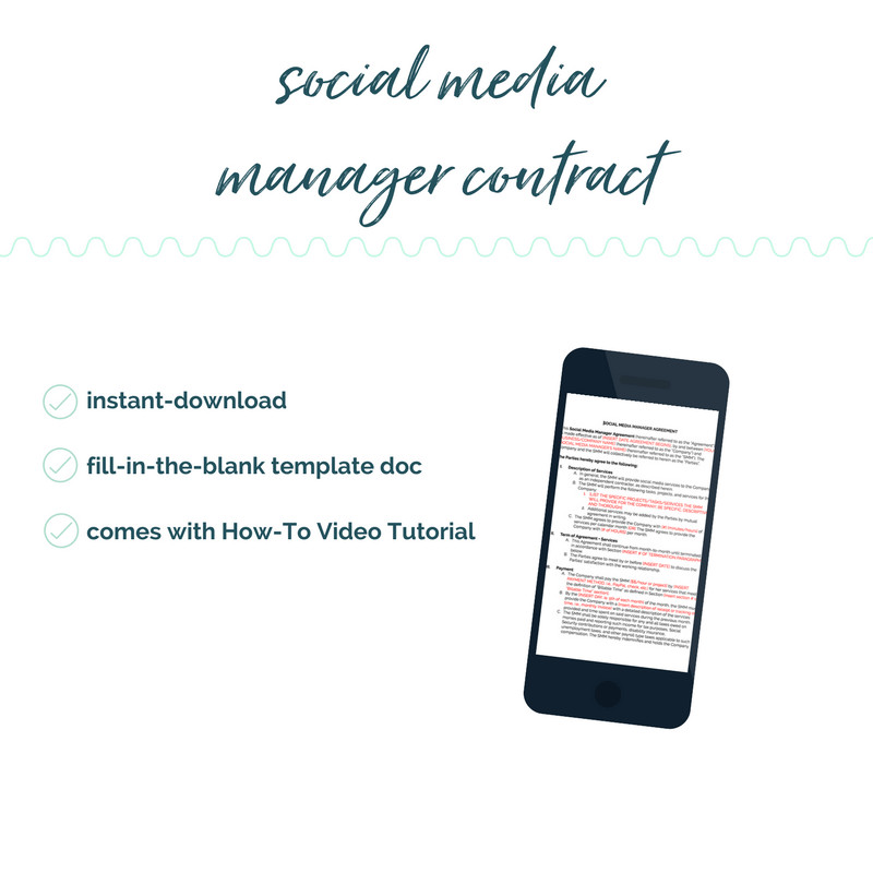 DIY SOCIAL MEDIA MANAGER CONTRACT TEMPLATE