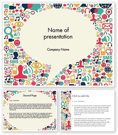 Social Media Bubble PowerPoint Template PoweredTemplate