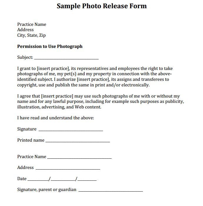 Sample Release Form courtesy of Dr Eric Garcia and