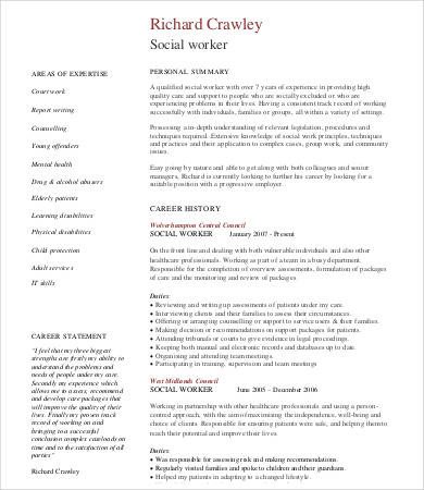 10 Social Work Resume Templates PDF DOC