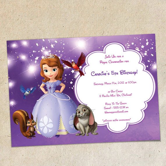 Sofia the First Party Invitation Template Instant Download
