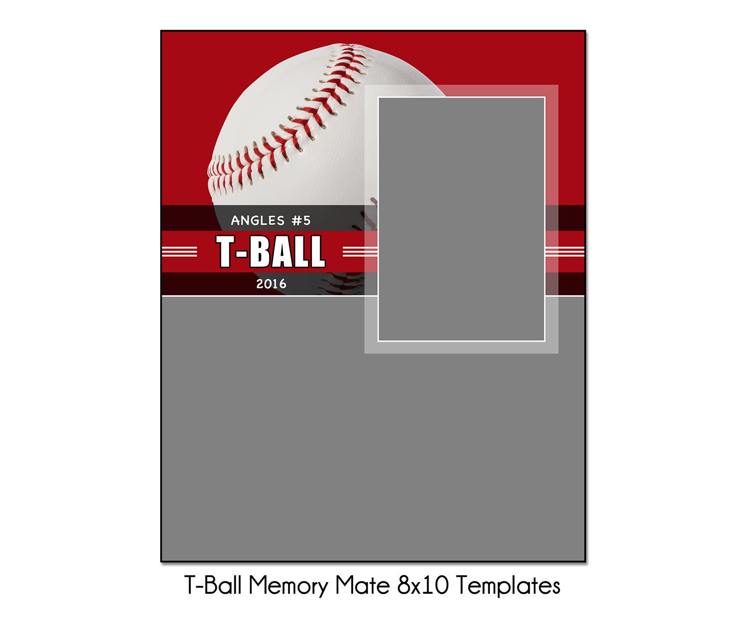 T BALL MM1 8x10 Memory Mate Sports Template Digital