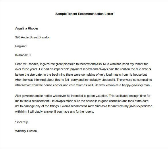 Letter of Re mendation
