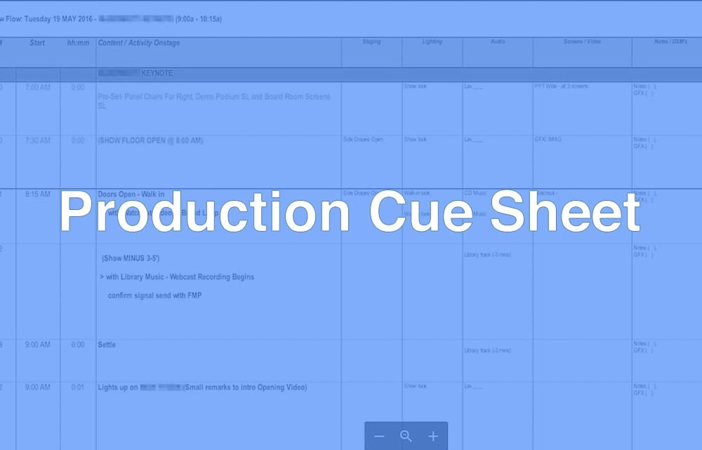 What is a Production Cue Sheet