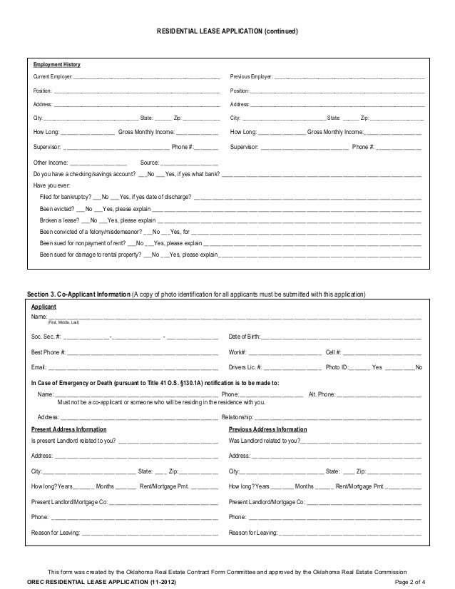 Lease application