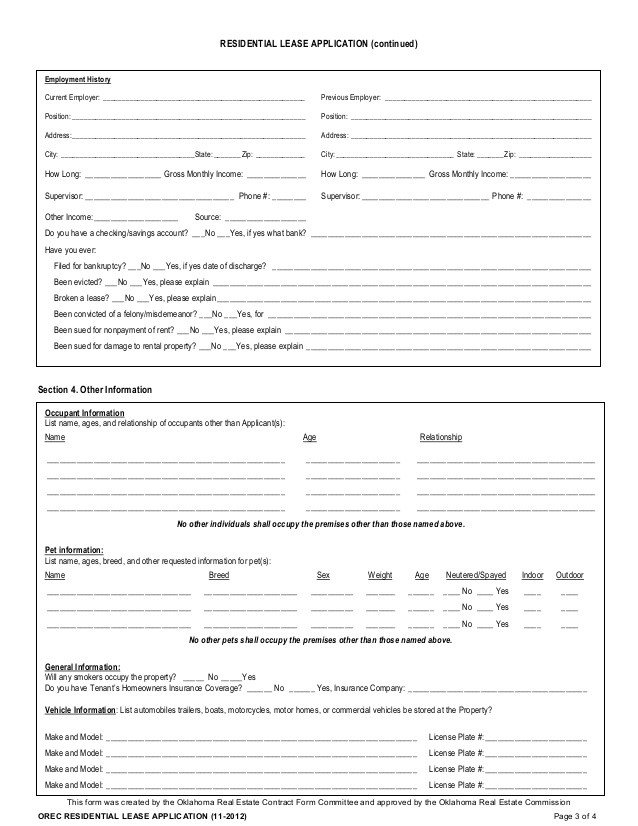 Lease application