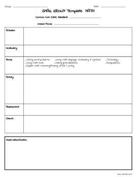Small Group RTI Special Education Lesson Plan