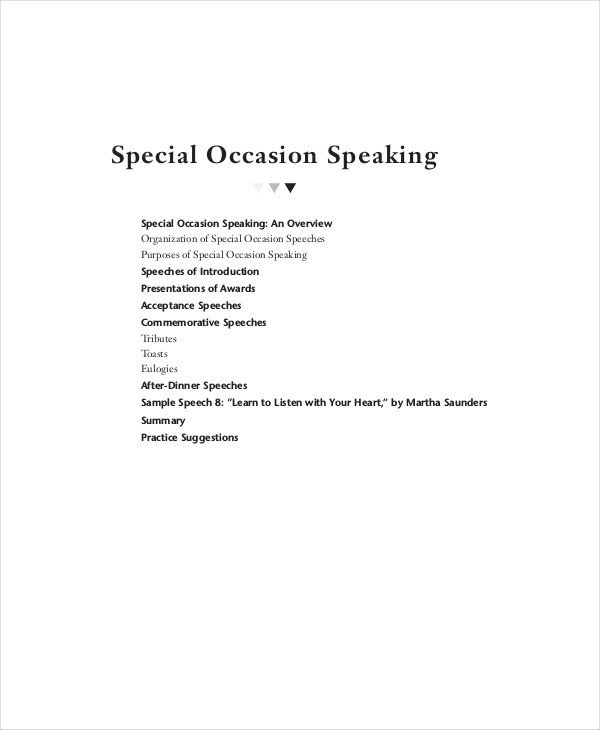 7 Special Occasion Speech Examples & Samples PDF