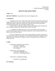 Special Occasion Speech Outline Template Motola Peters