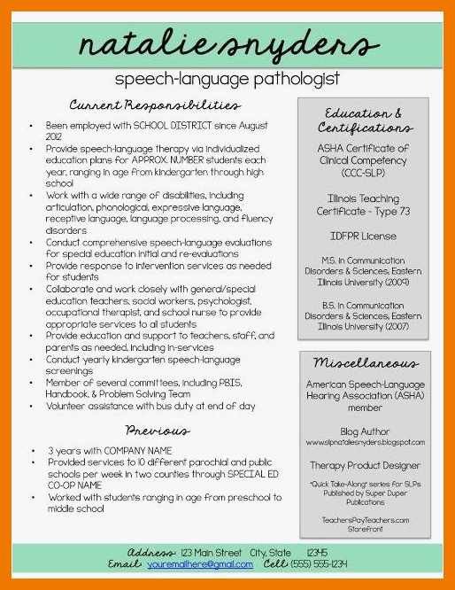 7 8 speech therapy resume samples