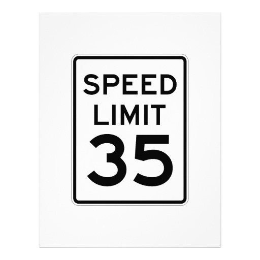 Speed Limit 35 MPH Sign Letterhead Template