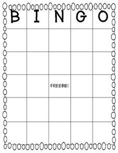 Blank Bingo Template for Teachers