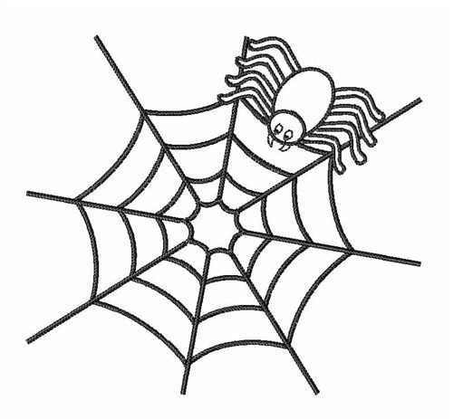 Spider Web Outline Embroidery Design