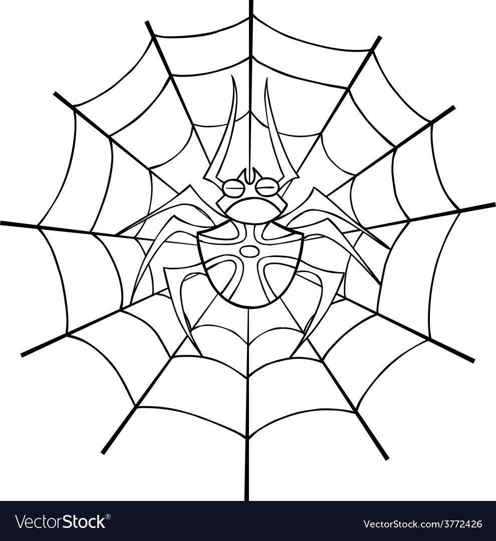Spider web tattoo outline Royalty Free Vector Image