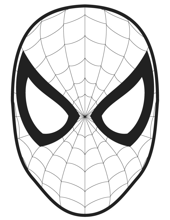 Spider Man Face Template Cut Out Coloring Page