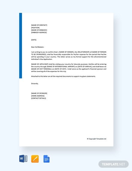 FREE Employee Reference Letter for Visa Template Download