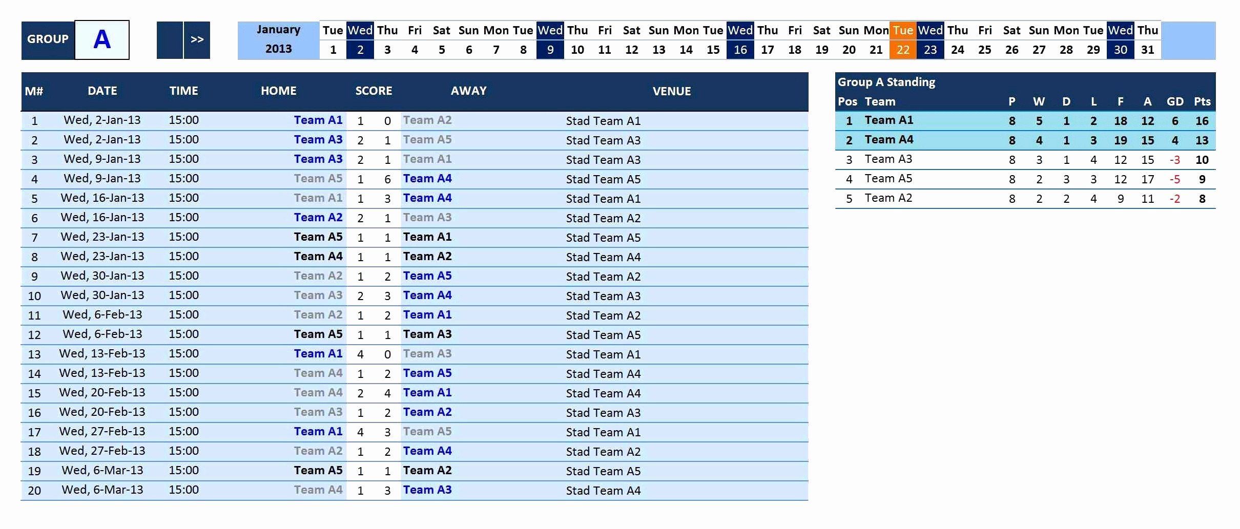 Boma 2010 Excel Spreadsheet regarding Sports Schedule