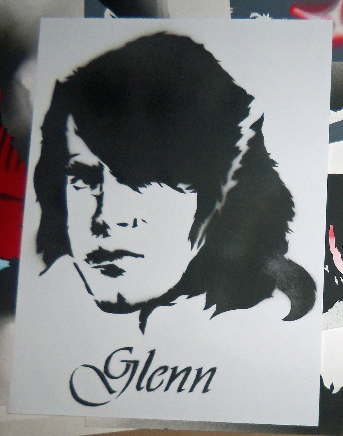 Items similar to Glenn Danzig Spray Paint Stencil Painting