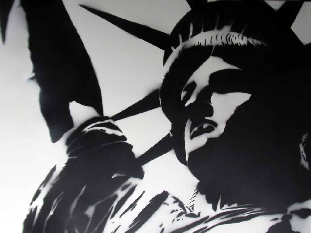 Statue of Liberty Spray paint stencil modern art by