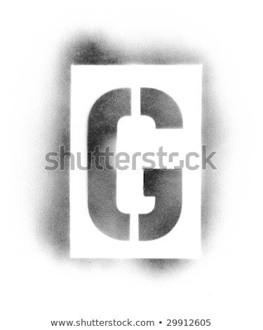 Stencil letters in spray paint stock photo