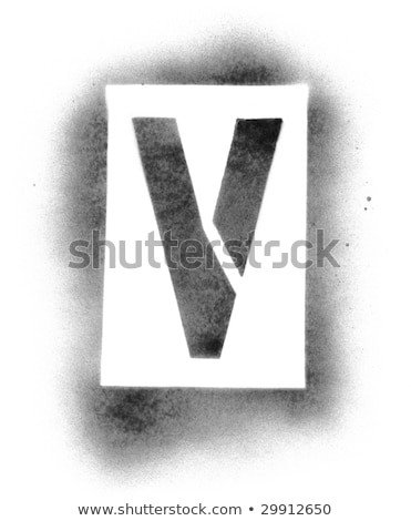 Stencil letters in spray paint stock photo