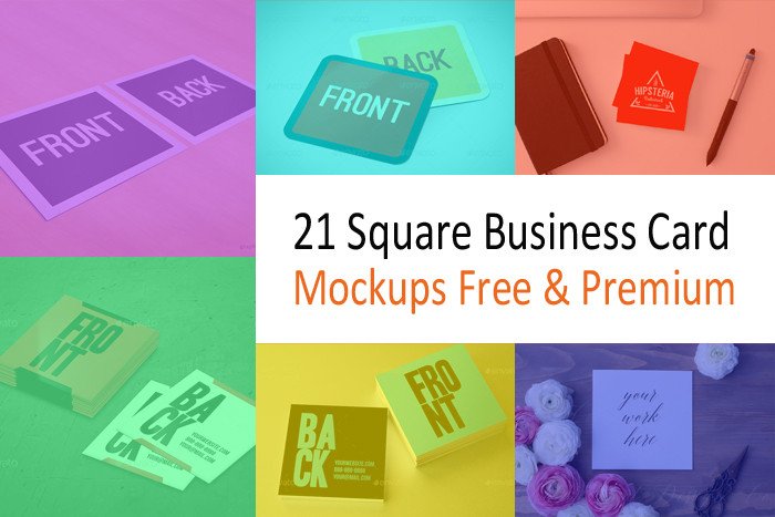 21 Square Business Card Mockups Free & Premium DesignYep