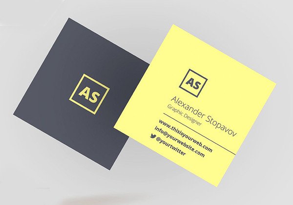 Mini Square Business Card PSD Templates Design
