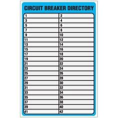 Printable Circuit Breaker Panel Labels
