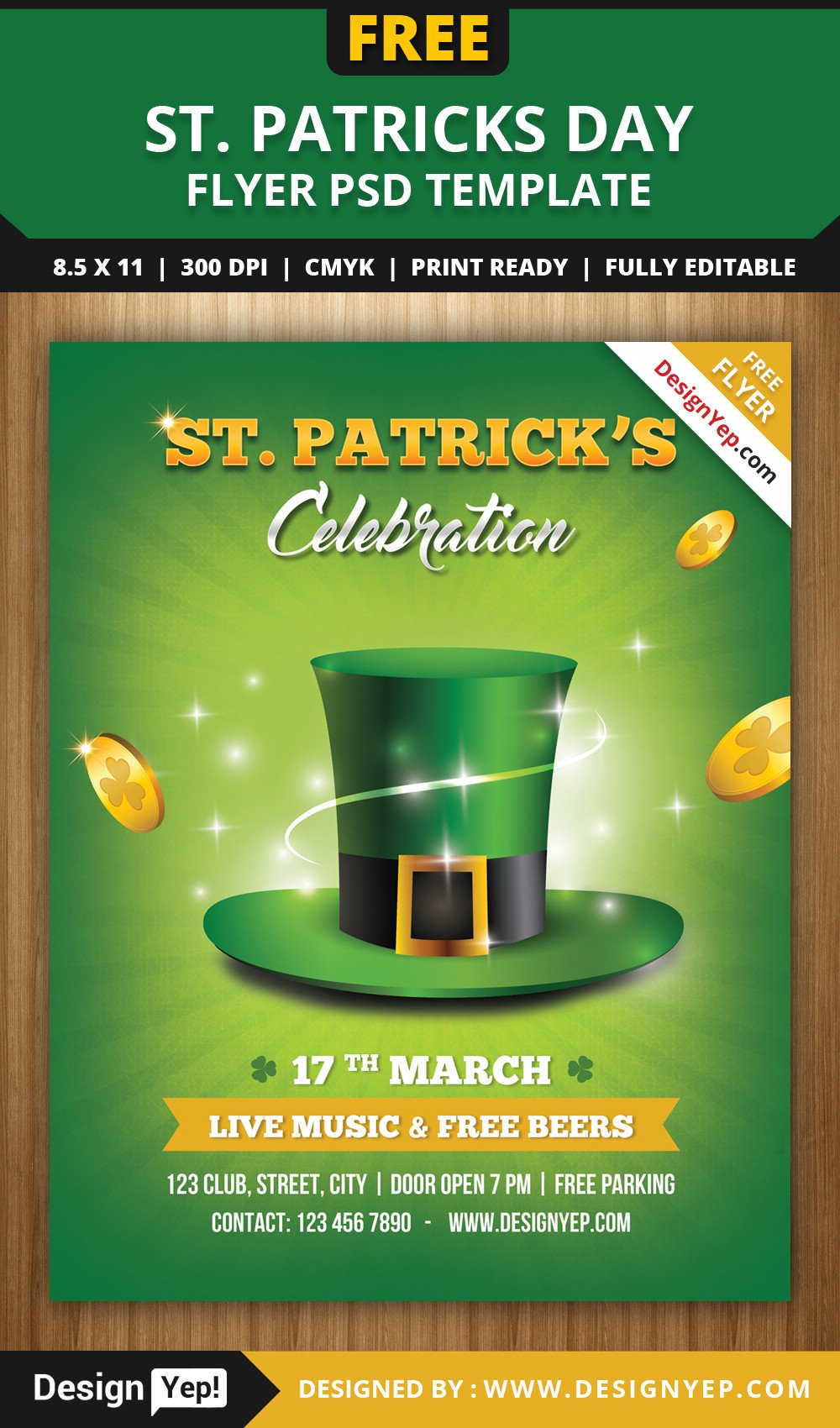Free St Patricks Day Flyer Template PSD DesignYep