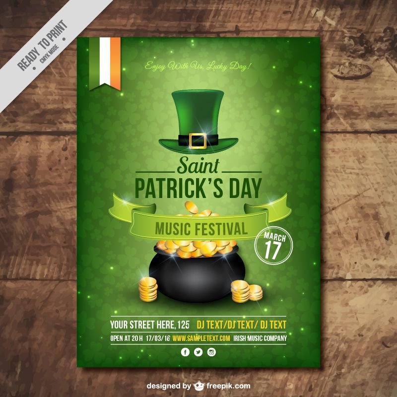 Freebie 5 Free Flyer & Poster Templates for St Patrick s Day