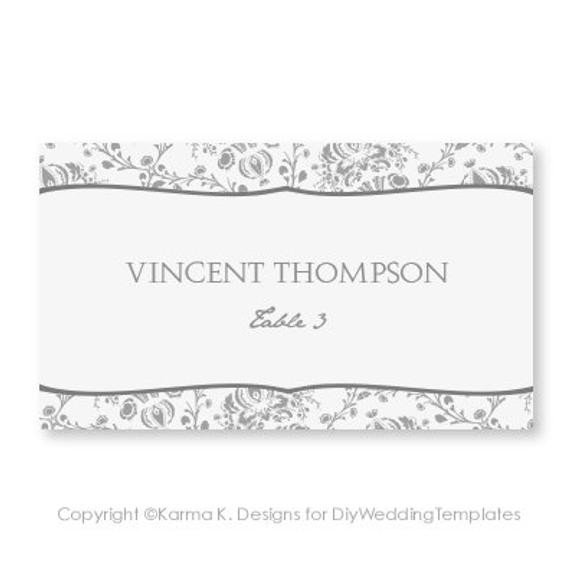 Place Card Template Download Instantly by DiyWeddingTemplates