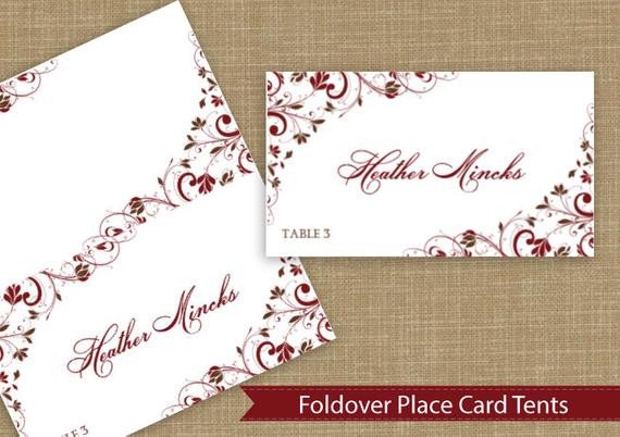 Place Card Tent DOWNLOAD Instantly by DiyWeddingTemplates