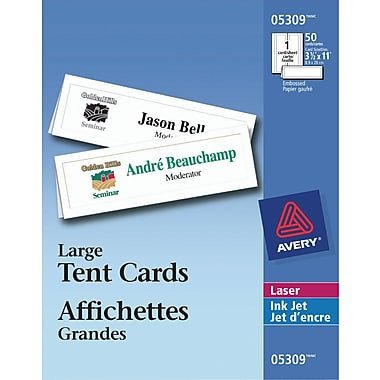 Avery Printable Tent Cards 3 1 2" x 11"