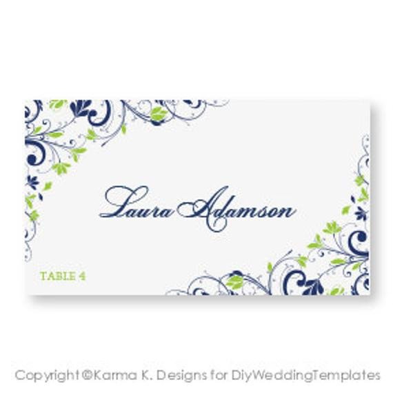 Wedding Place Card Template DOWNLOAD INSTANTLY by