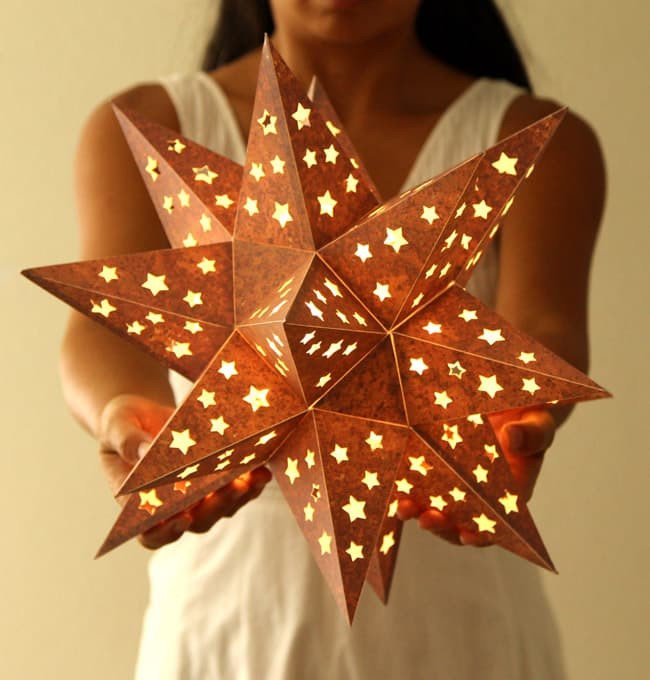 How to Make a Paper Star Lantern It looks like metal