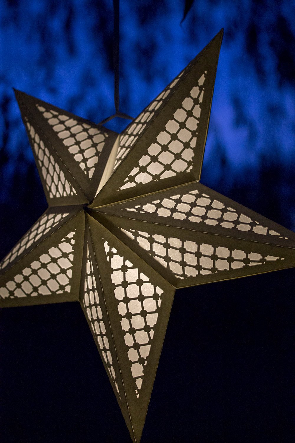 Paper Star Lantern w Lattice Cutouts SVG CUTTING FILE