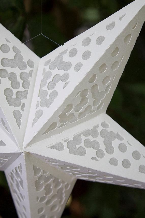 Paper Star Lantern with Confetti Cutouts by