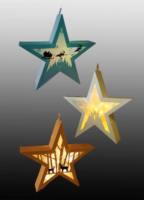 SET of 3 Hanging Star Lantern templates from MySVGHUT on