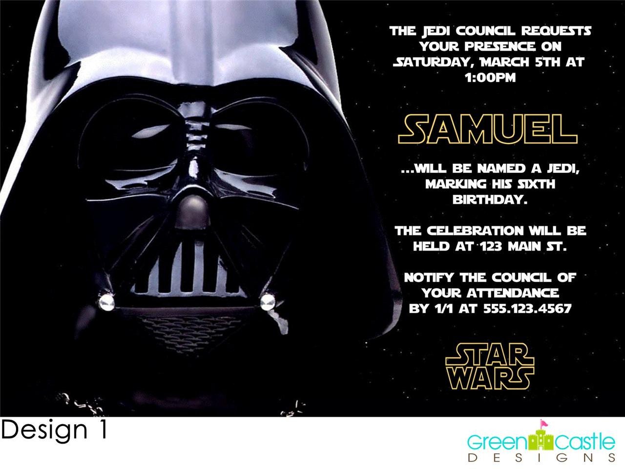 20 Star Wars Invitations Darth Vader Custom