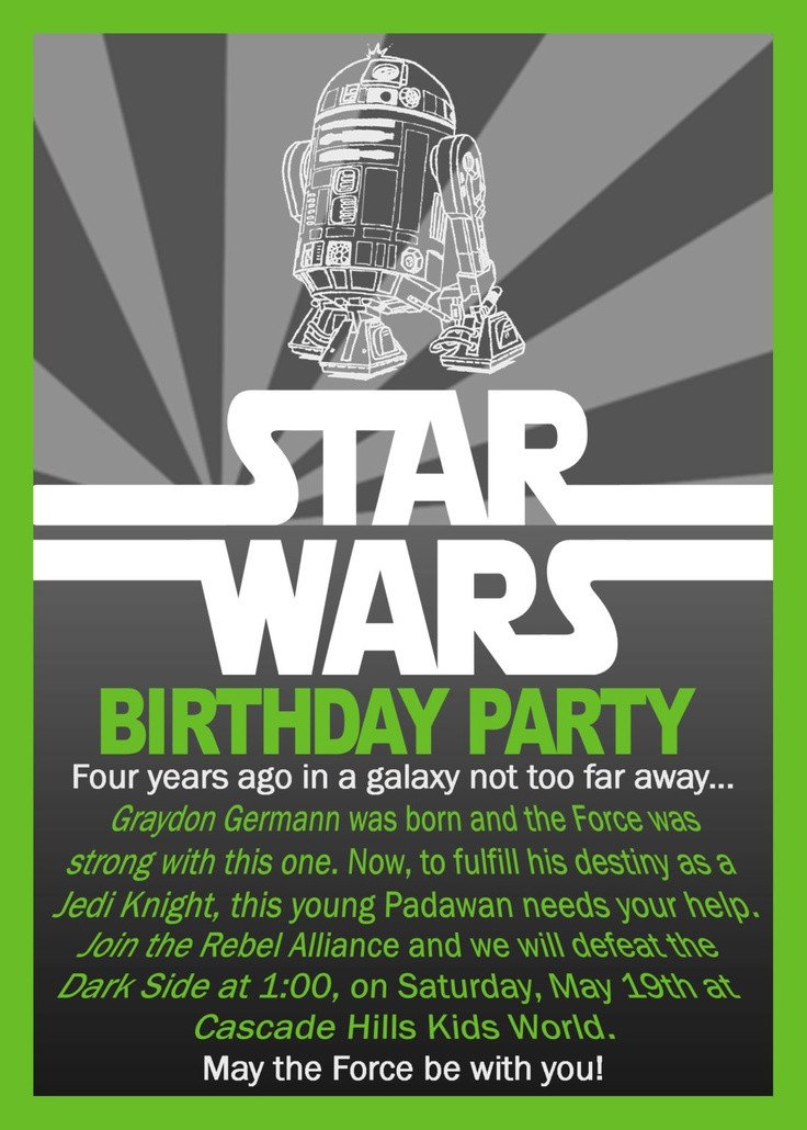 Star Wars Birthday Invitation $10 00 via Etsy
