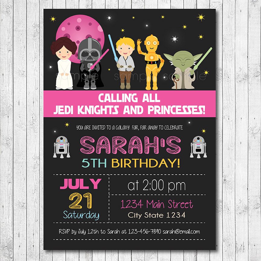 Star Wars Birthday Invitation Star wars Invite Star wars